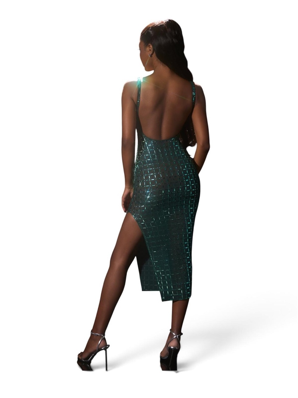 Oh Polly Emerald Green Embellished Midi Dress – Size 10 ✨ - Picture 2 of 5